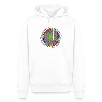 Fleur de la vie - Spirale - Sweat à capuche Premium bio Homme - blanc - Devant - Nico (187cm)