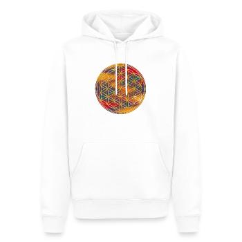 Fleur de vie | Fleur de vie | Or coloré 2 - Sweat à capuche Premium bio Homme - blanc - Devant - Nico (187cm)