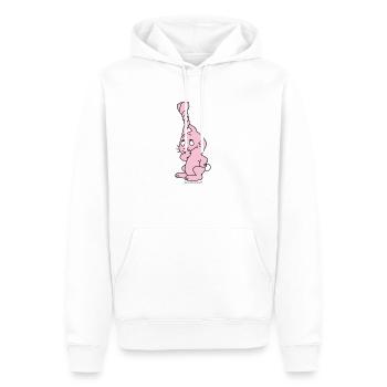 Lapin aux oreilles tordues - Sweat à capuche Premium bio Homme - blanc - Devant - Nico (187cm)