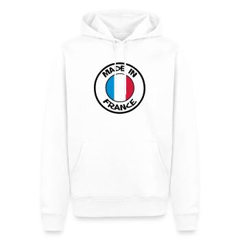 made in France - Sweat à capuche Premium bio Homme - blanc - Devant - Nico (187cm)