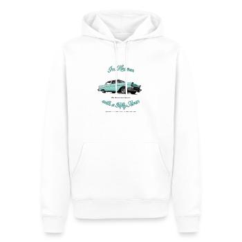 57 Chevy Belair - Men’s Premium Organic Hoodie - white - Front - Nico (187cm)