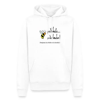 Pas d'abeille, pas de chouchen - Sweat à capuche Premium bio Homme - blanc - Devant - Nico (187cm)