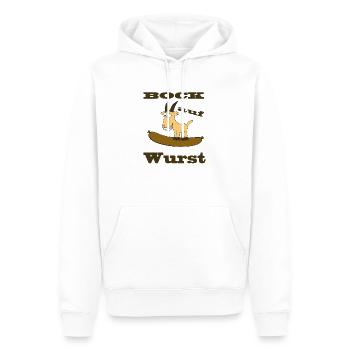 Comic Bock - Bock auf Wurst - Männer Premium Bio Hoodie - Weiß - Vorne - Nico (187cm)