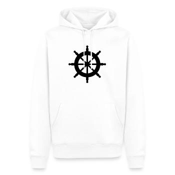 Steuerrad - Männer Premium Bio Hoodie - Weiß - Vorne - Nico (187cm)