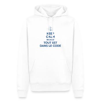 Tout est dans le code - Sweat à capuche Premium bio Homme - blanc - Devant - Nico (187cm)