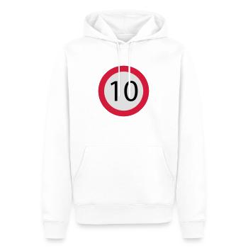 10 - Männer Premium Bio Hoodie - Weiß - Vorne - Nico (187cm)