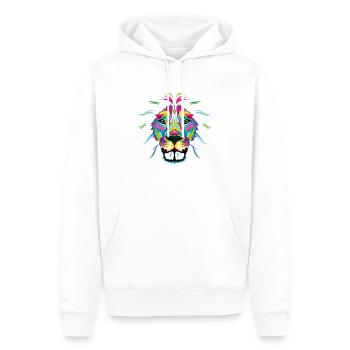 Colored Street Art Lion - Männer Premium Bio Hoodie - Weiß - Vorne - Nico (187cm)