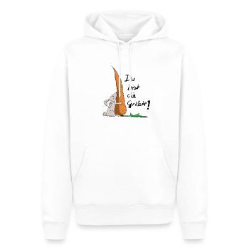 du bist die größte - Männer Premium Bio Hoodie - Weiß - Vorne - Nico (187cm)