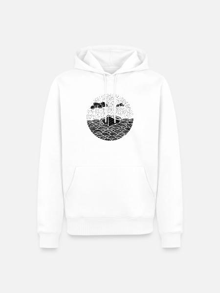 Kreis Boot Wasser - Männer Premium Bio Hoodie - Weiß