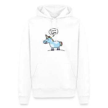 horny unicorn - Männer Premium Bio Hoodie - Weiß - Vorne - Nico (187cm)