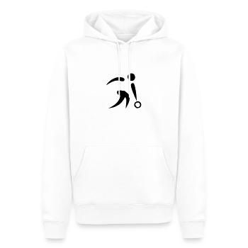 bowling sport logo - Sweat à capuche Premium bio Homme - blanc - Devant - Nico (187cm)