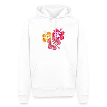 BALI fleurs d'hibiscus - Sweat à capuche Premium bio Homme - blanc - Devant - Nico (187cm)