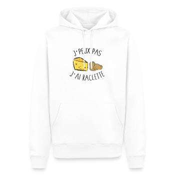 Je peux pas j'ai raclette - Sweat à capuche Premium bio Homme - blanc - Devant - Nico (187cm)