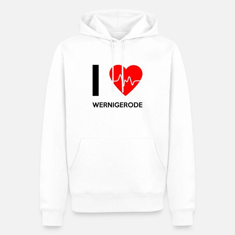 J'aime Wernigerode - I Love Wernigerode - Sweat à capuche Premium bio Homme - blanc