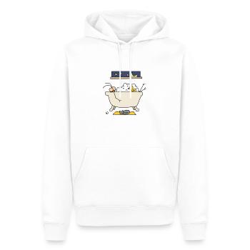 Djenne Bath - Men’s Premium Organic Hoodie - white - Front - Nico (187cm)