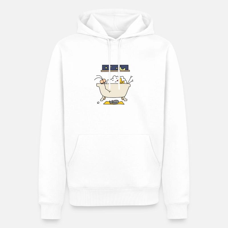 Djenné Bath - Sweat à capuche Premium bio Homme - blanc