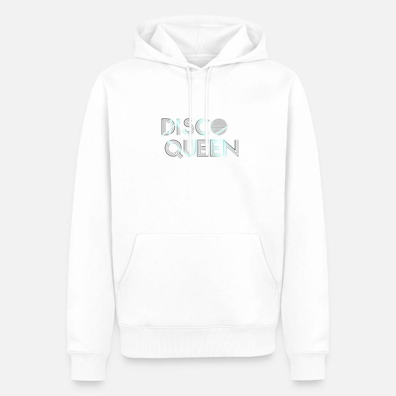 Disco Queen Neon Blue - Männer Premium Bio Hoodie - Weiß