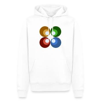 Retrokreise bunt - Männer Premium Bio Hoodie - Weiß - Vorne - Nico (187cm)