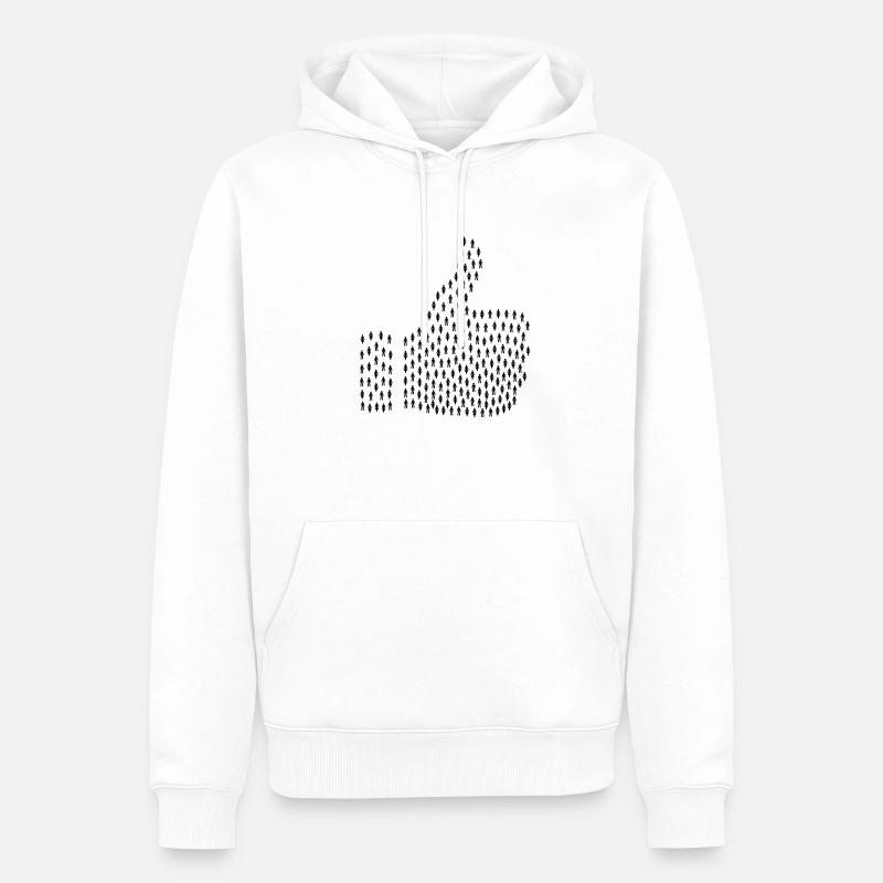 Like - Männer Premium Bio Hoodie - Weiß