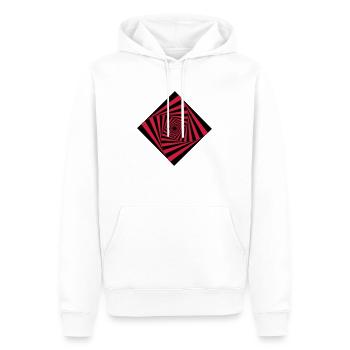 spirale_carr2_m_red - Sweat à capuche Premium bio Homme - blanc - Devant - Nico (187cm)