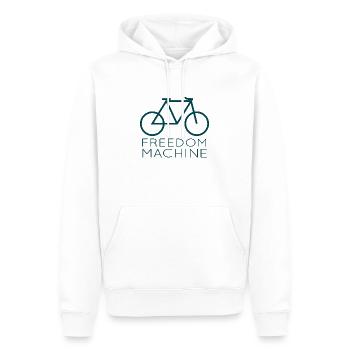 Fahrrad: Freedom - Männer Premium Bio Hoodie - Weiß - Vorne - Nico (187cm)