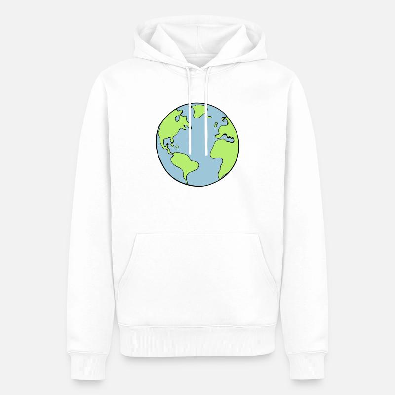 terre - Sweat à capuche Premium bio Homme - blanc