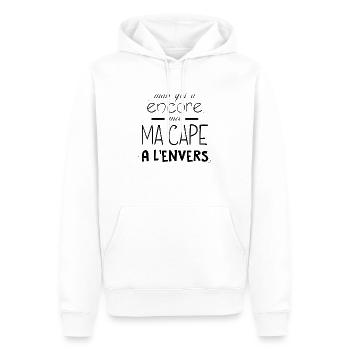 Mais qui a encore mis ma cape a l'envers bavoir - Sweat à capuche Premium bio Homme - blanc - Devant - Nico (187cm)