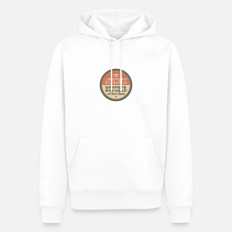 AUTHENTIC BUTCHER - FLEISCHER - Männer Premium Bio Hoodie - Weiß