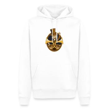 Retro dj vintage - Sweat à capuche Premium bio Homme - blanc - Devant - Nico (187cm)