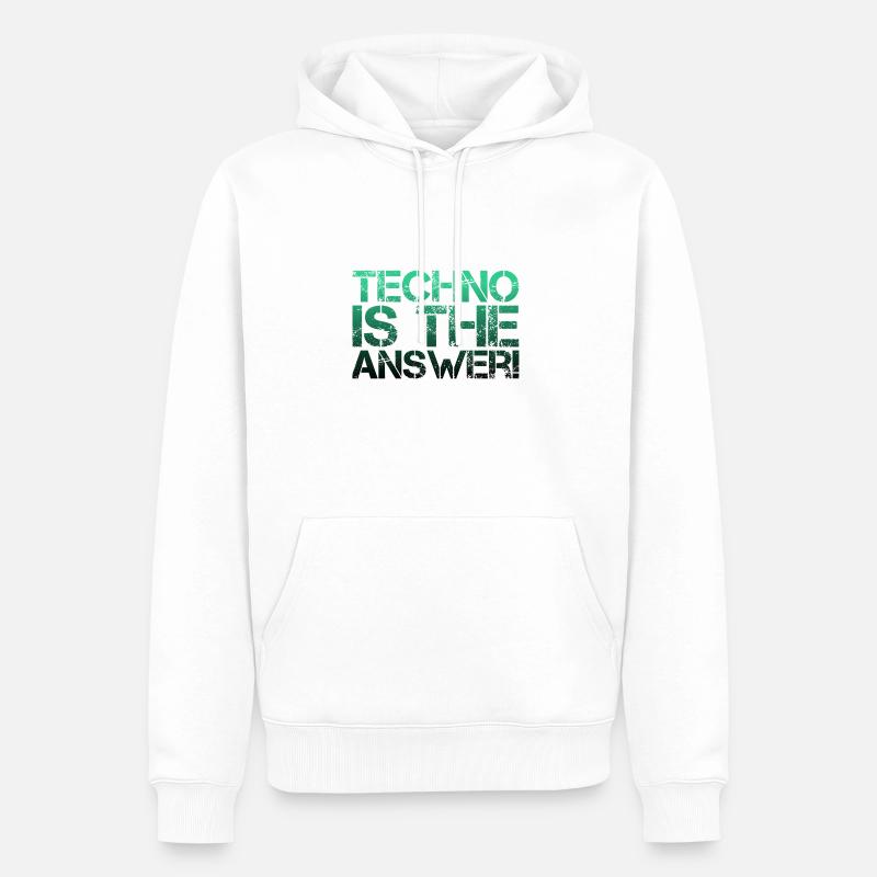 TECHNO - Sweat à capuche Premium bio Homme - blanc
