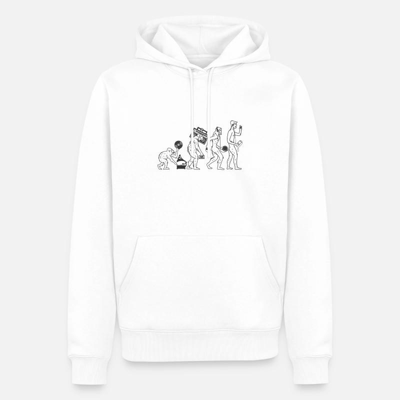 Musique évolution - Sweat à capuche Premium bio Homme - blanc