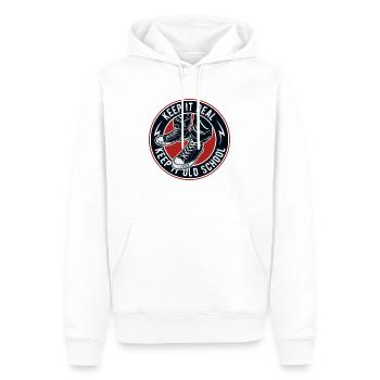 Keep It Old School - Männer Premium Bio Hoodie - Weiß - Vorne - Nico (187cm)