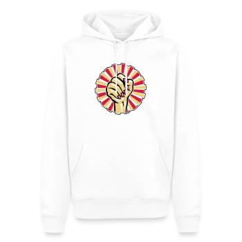 Poing peint une femme avec rouge - Sweat à capuche Premium bio Homme - blanc - Devant - Nico (187cm)