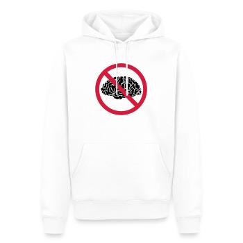 no brains allowed - Männer Premium Bio Hoodie - Weiß - Vorne - Nico (187cm)