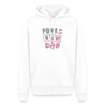T-Shirt Männer : Punks Now Dad - Männer Premium Bio Hoodie - Weiß - Vorne - Nico (187cm)