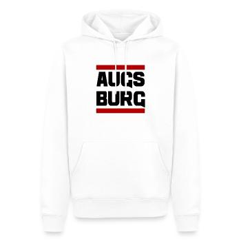 AUGSBURG - Männer Premium Bio Hoodie - Weiß - Vorne - Nico (187cm)