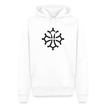 Croix occitane - Sweat à capuche Premium bio Homme - blanc - Devant - Nico (187cm)