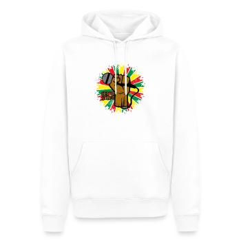 Reggae - Sweat à capuche Premium bio Homme - blanc - Devant - Nico (187cm)