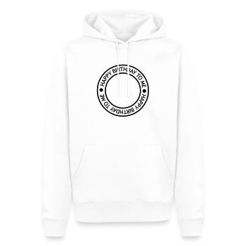 birthday_leer_f1 - Men’s Premium Organic Hoodie - white - Front - Nico (187cm)