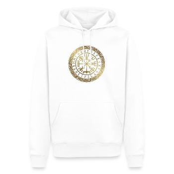 Vegvisir - Viking Navigation Compass - Men’s Premium Organic Hoodie - white - Front - Nico (187cm)