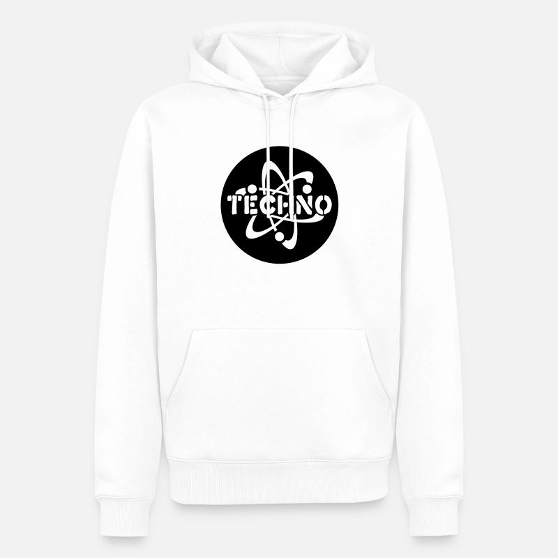 Techno__V005 - Sweat à capuche Premium bio Homme - blanc