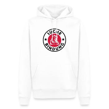 Suche Bindung - Single 2 Color Design - Männer Premium Bio Hoodie - Weiß - Vorne - Nico (187cm)