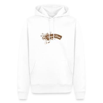 Carpe Diem de - Männer Premium Bio Hoodie - Weiß - Vorne - Nico (187cm)