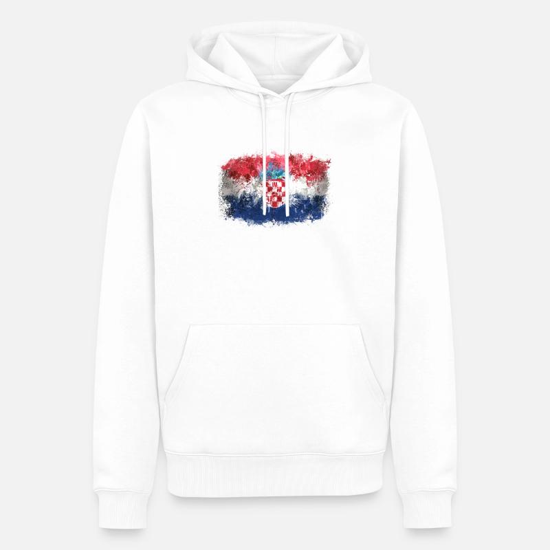 Drapeau croate Graffiti - Sweat à capuche Premium bio Homme - blanc