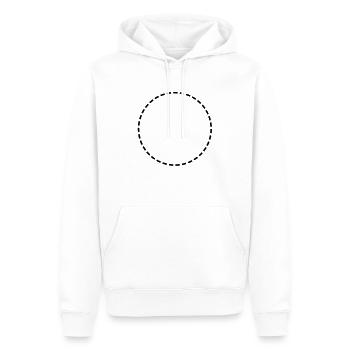 Kreis // gestrichelte Linie // Schnittlinie - Männer Premium Bio Hoodie - Weiß - Vorne - Nico (187cm)