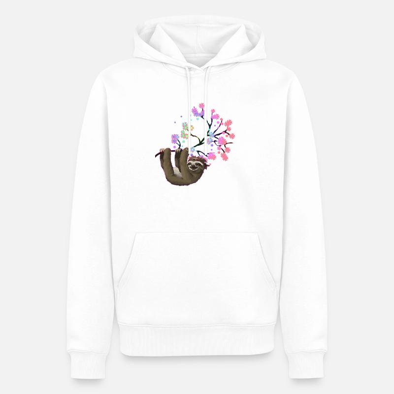 Faultier work out - Männer Premium Bio Hoodie - Weiß