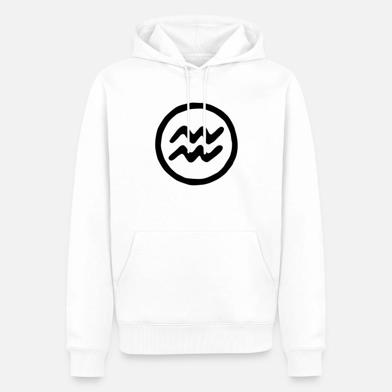 wassermann_a_1c - Männer Premium Bio Hoodie - Weiß