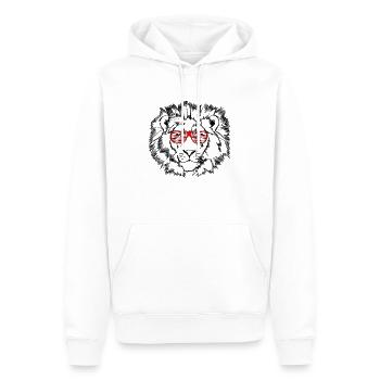 Funky Lion - Sweat à capuche Premium bio Homme - blanc - Devant - Nico (187cm)