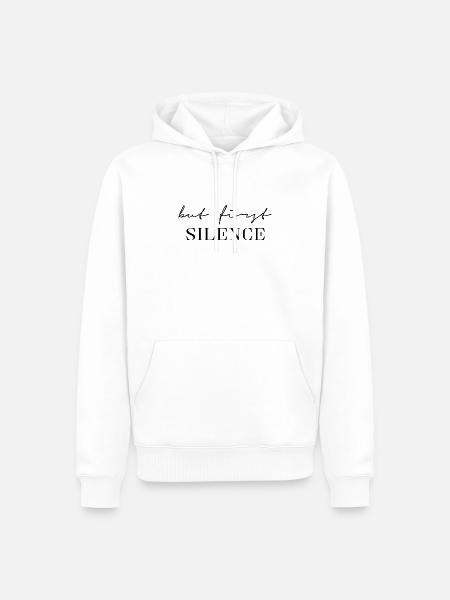 First Silence - Männer Premium Bio Hoodie - Weiß