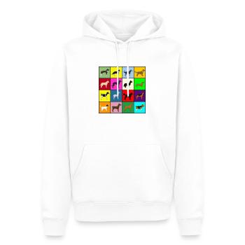 Bunte Hunde - Männer Premium Bio Hoodie - Weiß - Vorne - Nico (187cm)